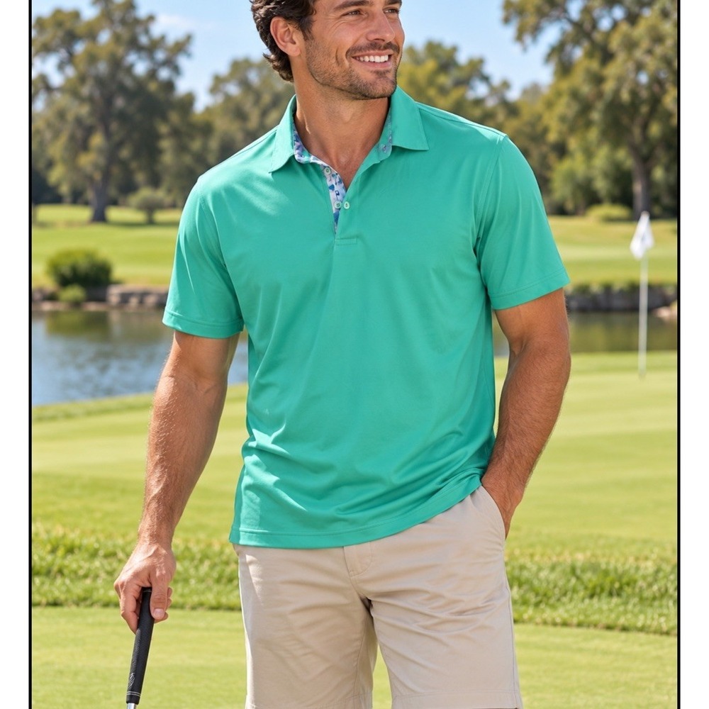 Robert Graham Polo Mens Large Skull Crossed Club Classic Fit Short Sleeve Golf